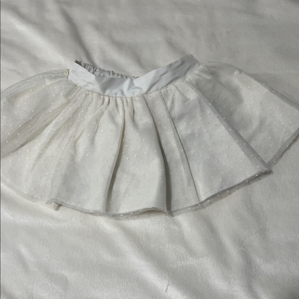 White Tulle Skirt with Polka Dots